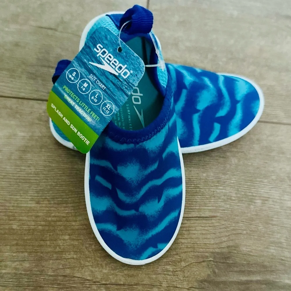 Speedo Toddler Boys Splash And Sun Bootie Scuba Blue Water Shoes size medium new